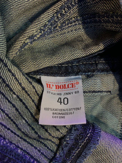 Y2K Vintage Il' Dolce Distressed Blue Mini Denim Skirt