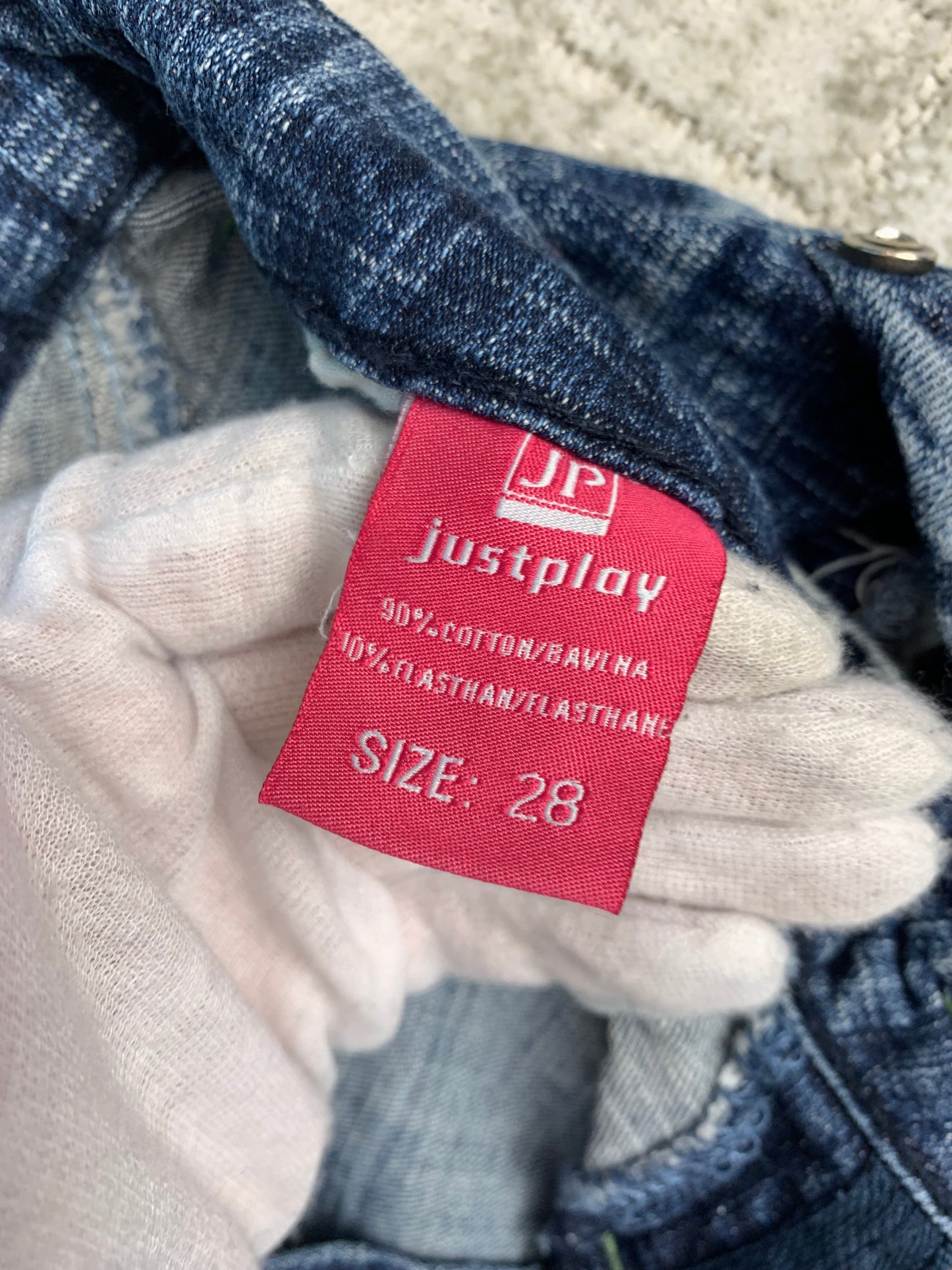 Womens Y2K Just Play Washed Blue Jeans