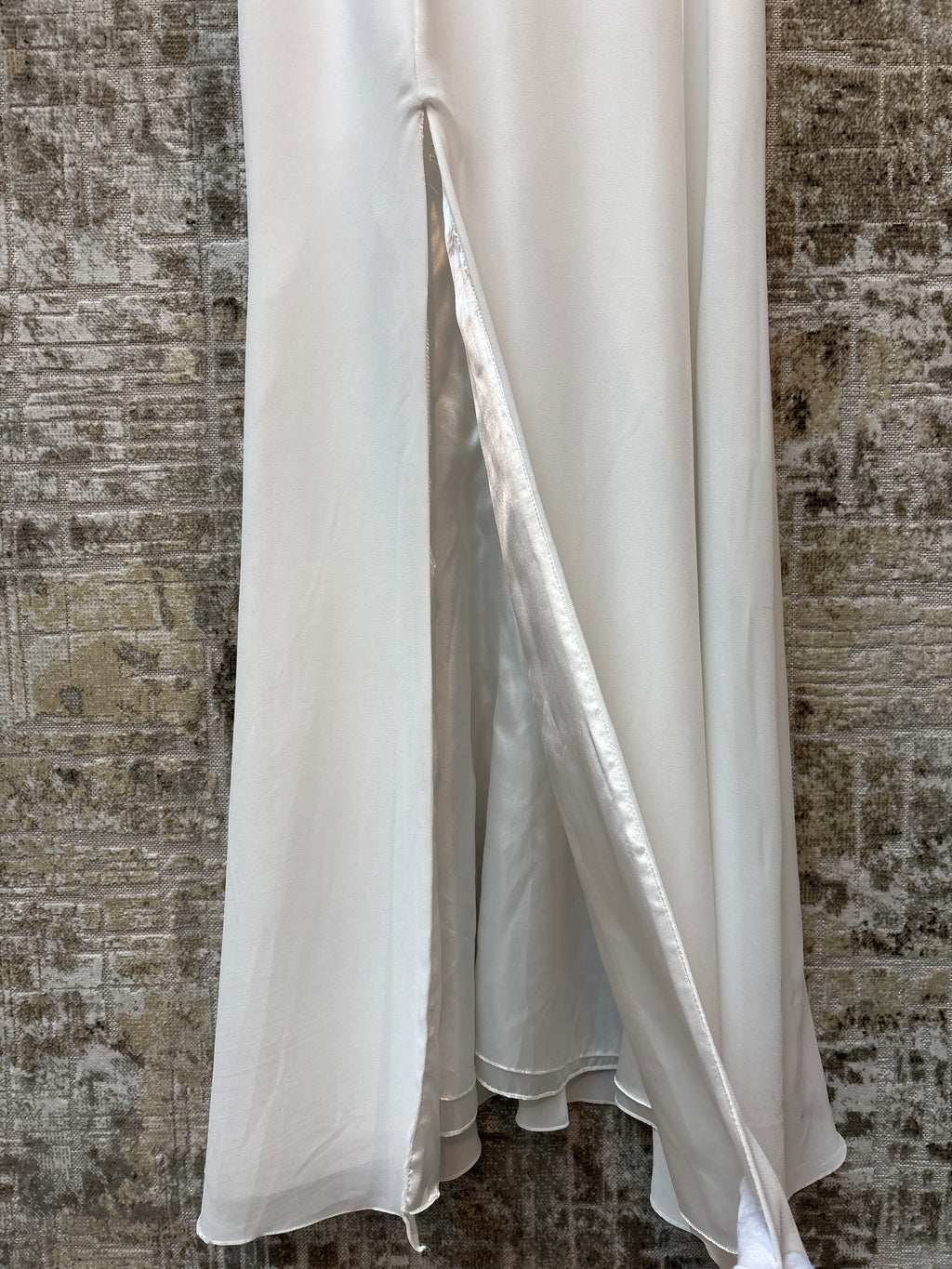 Ivory Sleeveless V-Neck Maxi Gown