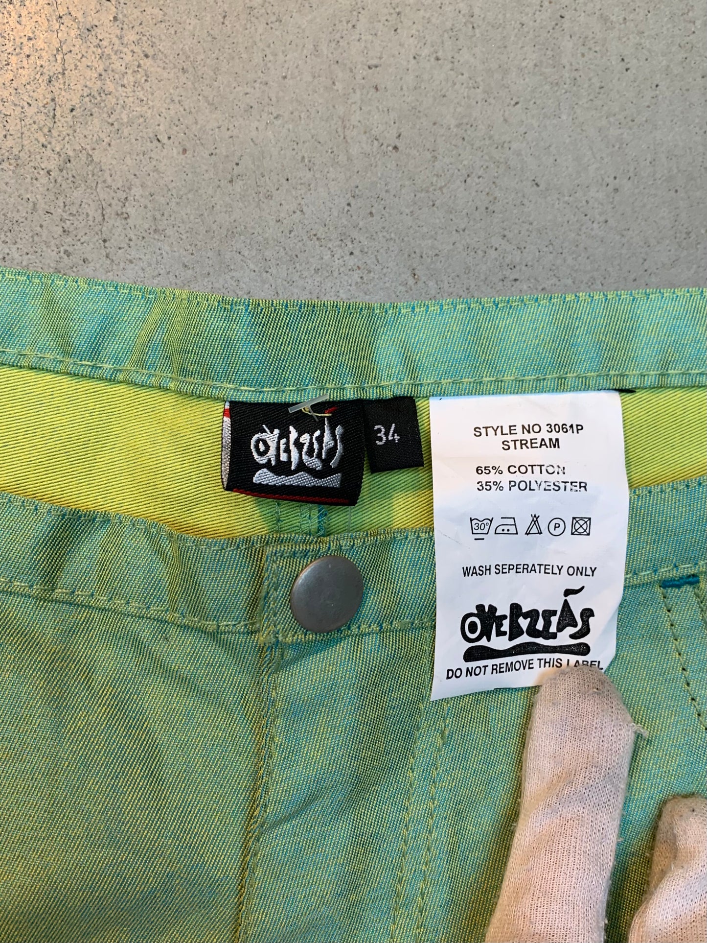 Men's Green Shimmery Wide Leg Trousers