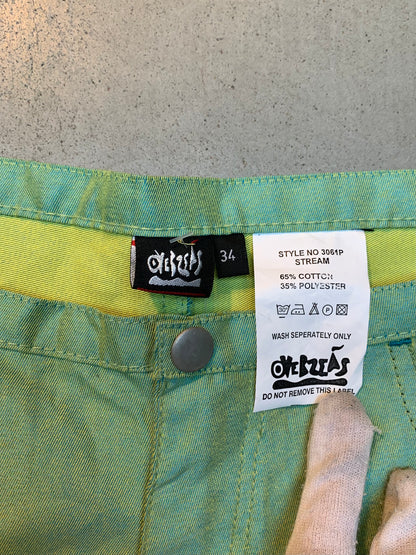 Men's Green Shimmery Wide Leg Trousers