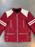 Vintage Red Leather Biker Jacket