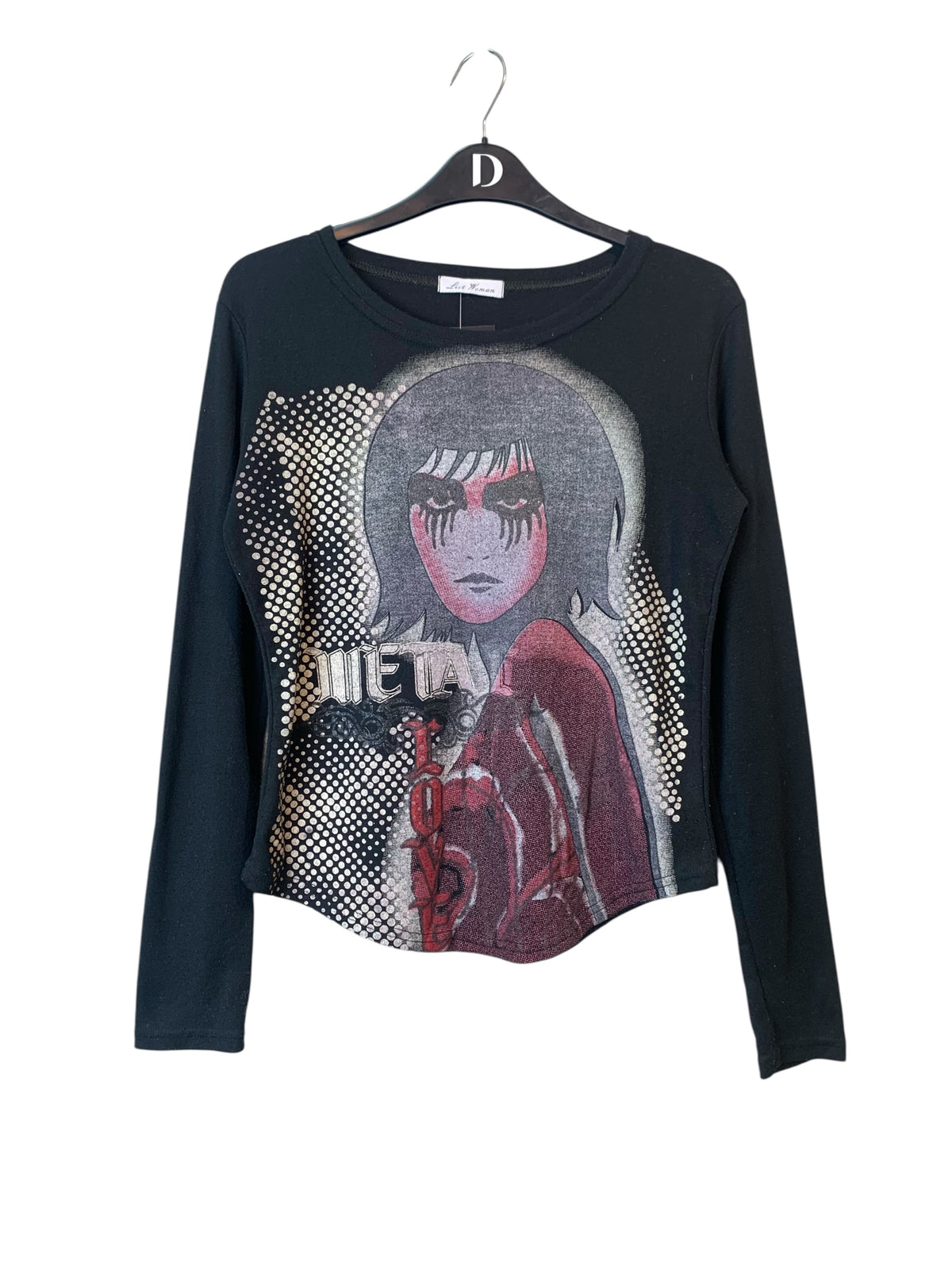 Lust Woman Y2K Metal Girl Graphic Long Sleeve Top