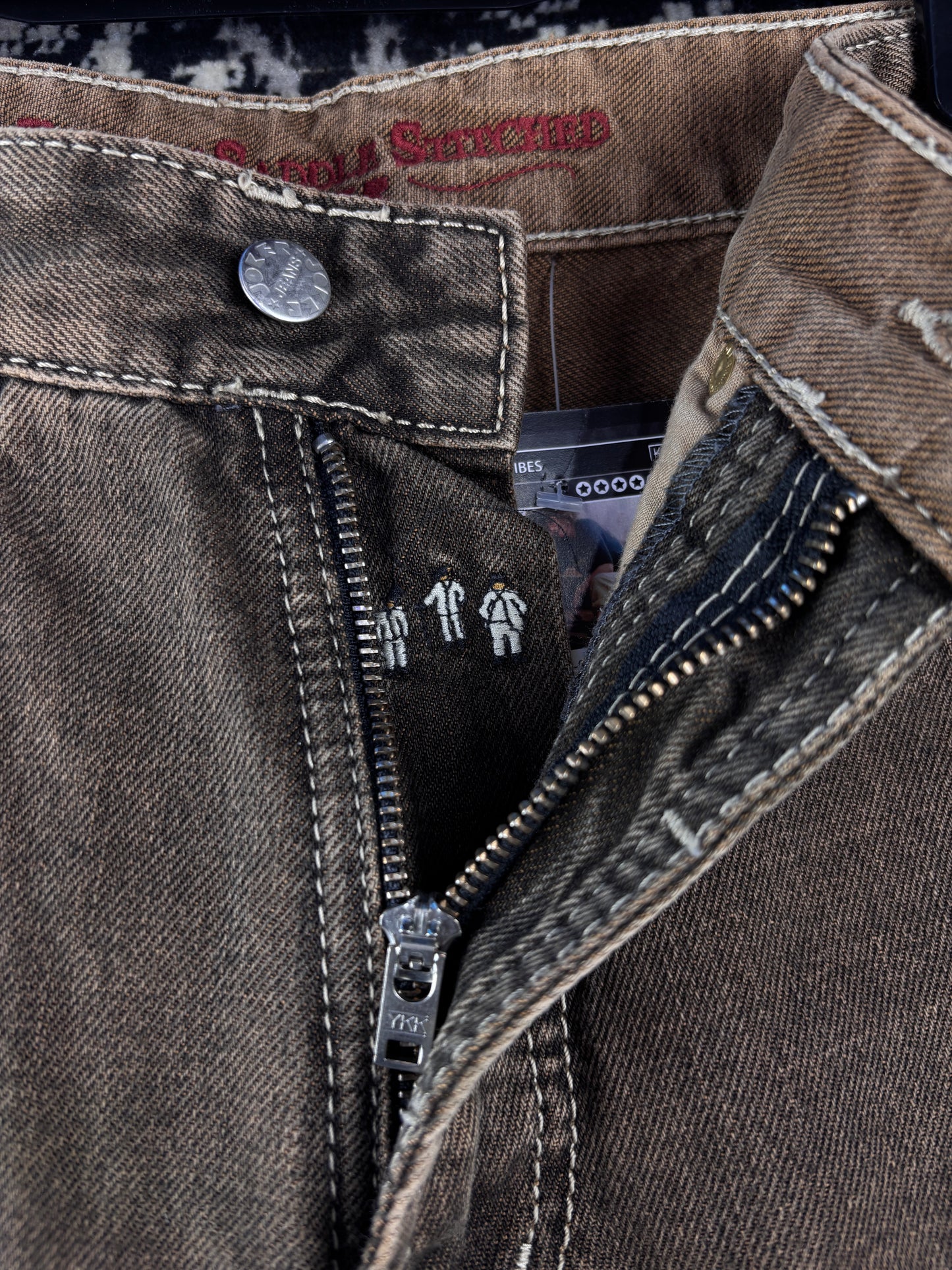 Vintage Women's Double Saddle Stitched Quality Brown Denim Jeans