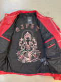 Vintage Red Leather Biker Jacket