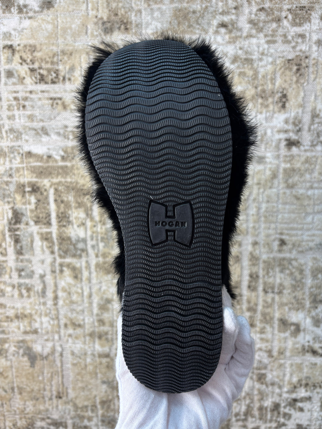 Hogan Black Fur Trimmed Lace-Up Boots