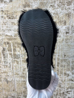 Hogan Black Fur Trimmed Lace-Up Boots