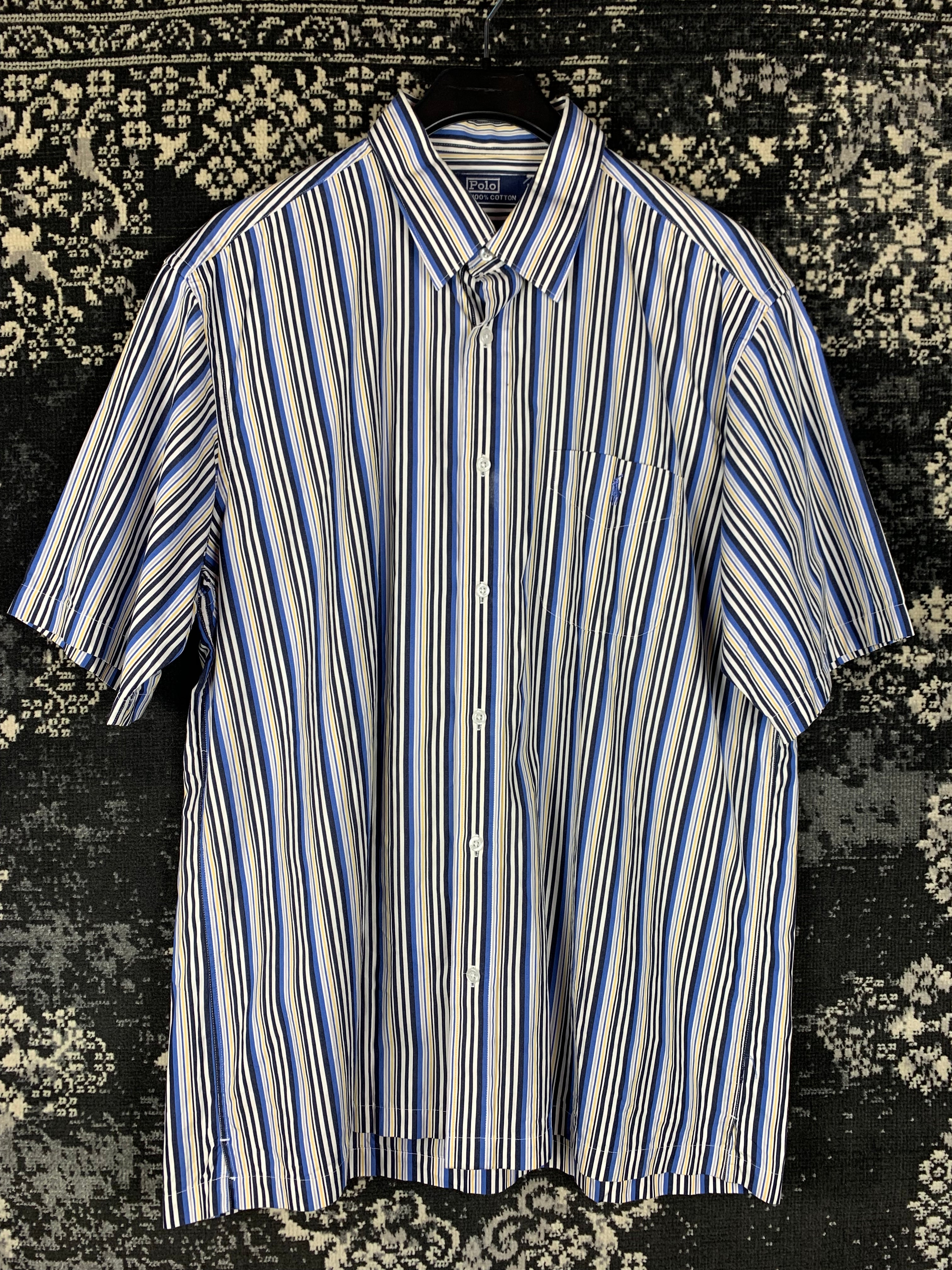 Vintage Polo Ralph Lauren Striped Button Up Short Sleeve Shirt