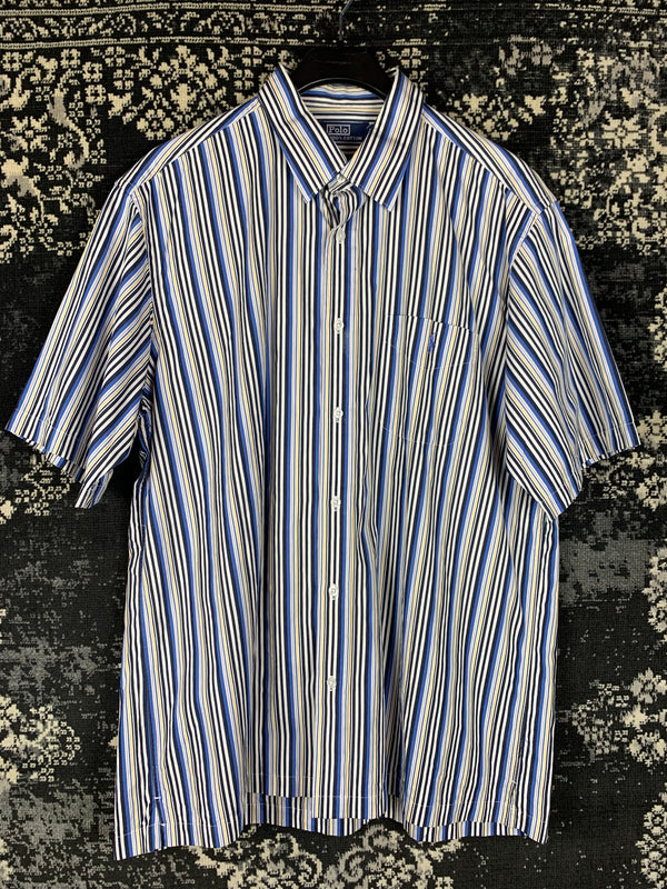 Vintage Polo Ralph Lauren Striped Button Up Short Sleeve Shirt