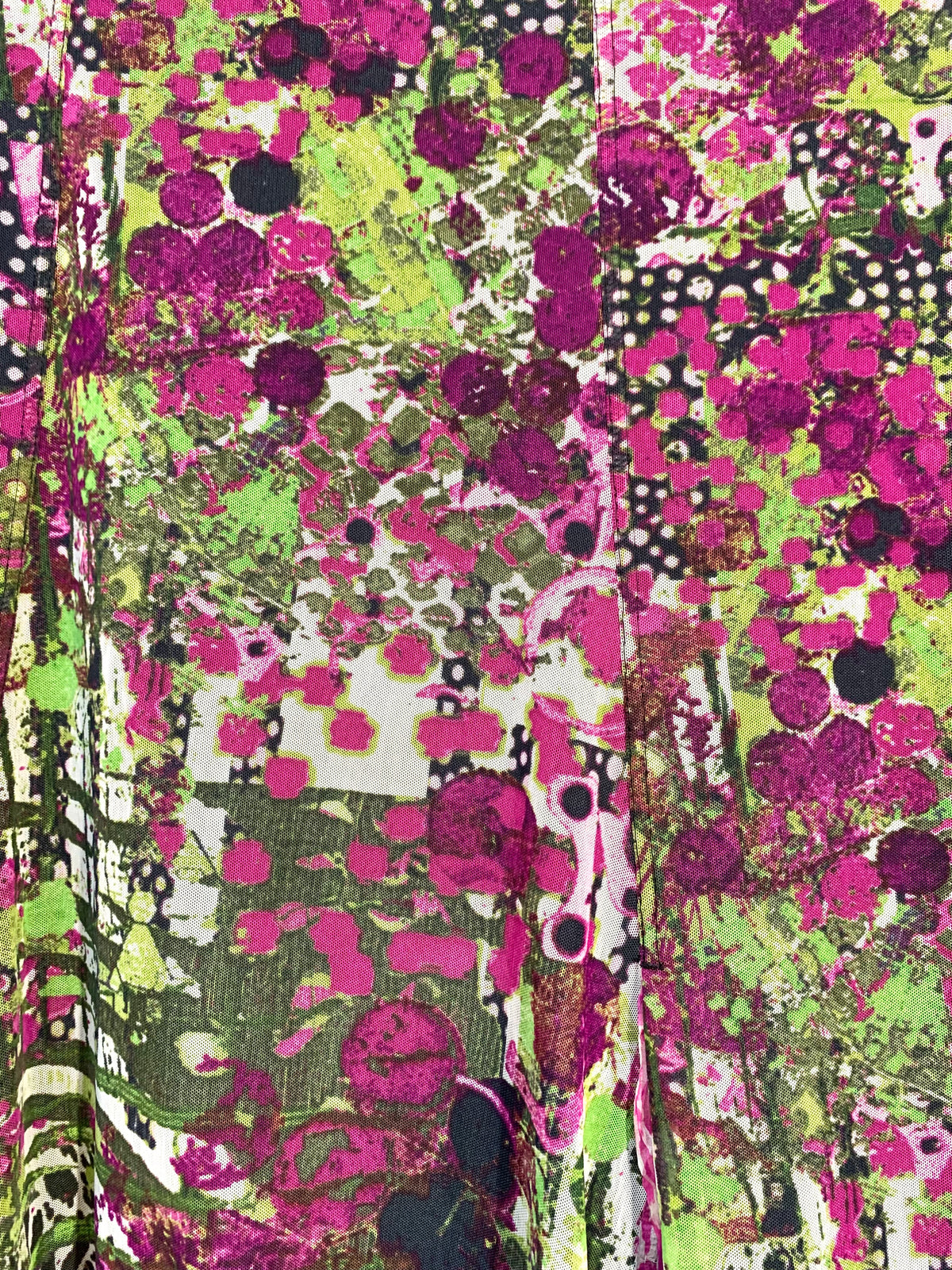 Garella Y2K Abstract Print Mesh Midi Skirt