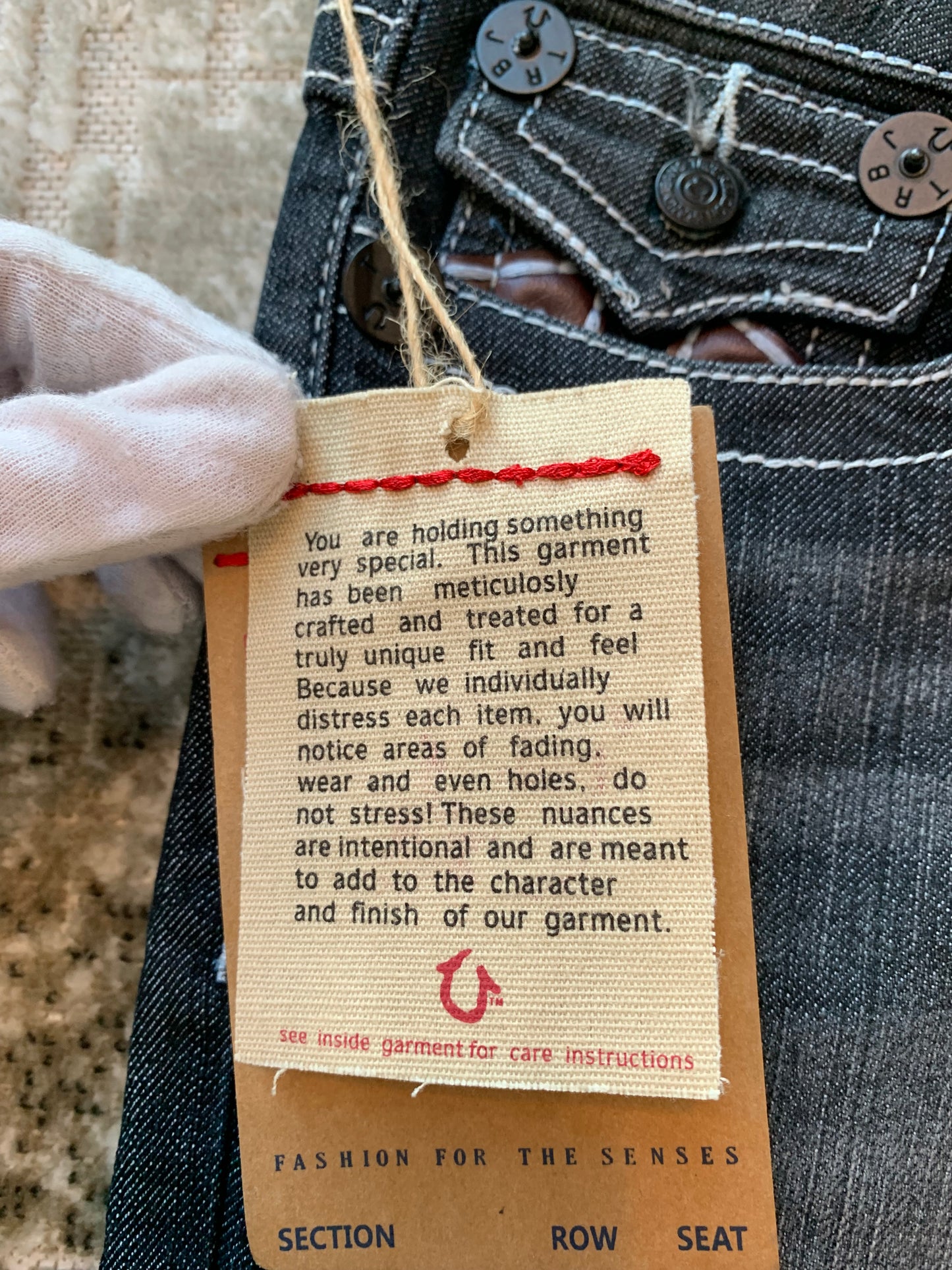True Religion Rhinestone Straight Leg Jeans