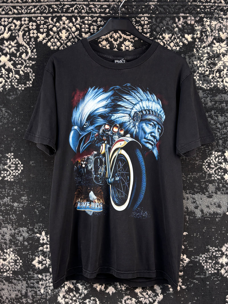 Men's Vintage Live to RIde Eagle Biker Graphic T-Shirt