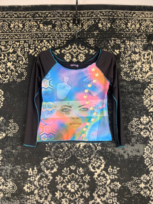 Y2K Women's Printed Front Black Longsleeve Shirt