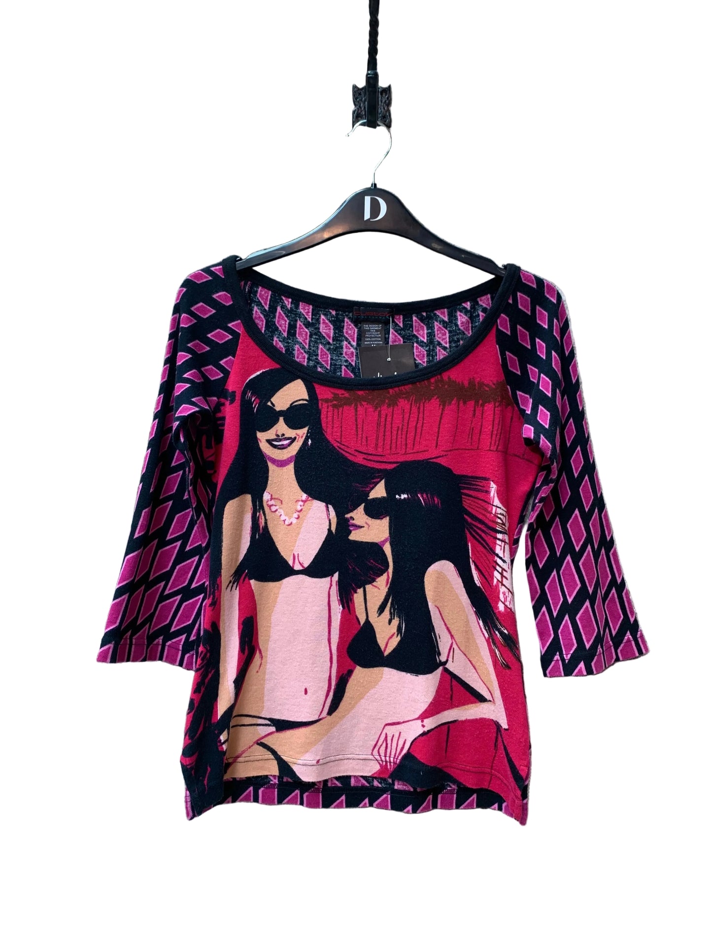 Custo Barcelona Y2K Printed Scoop-Neck Top