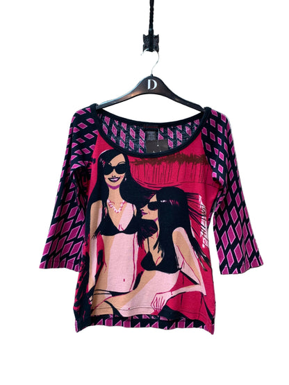 Custo Barcelona Y2K Printed Scoop-Neck Top