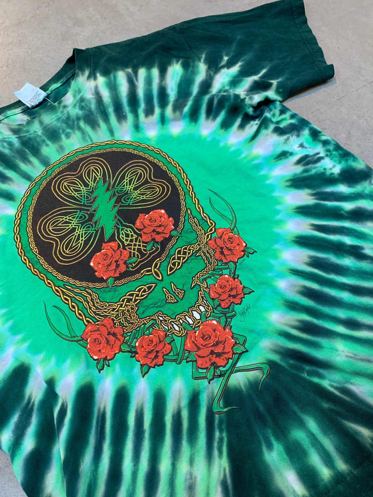 Green Tie Dye with Design T-Shirt