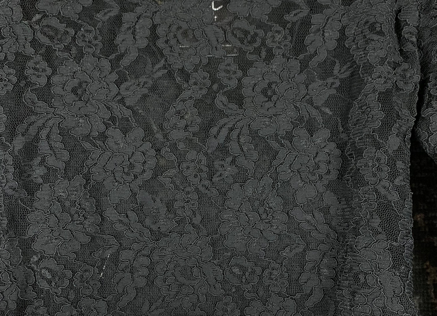 Women's Vintage Y2K Black Mesh Lace Shirt