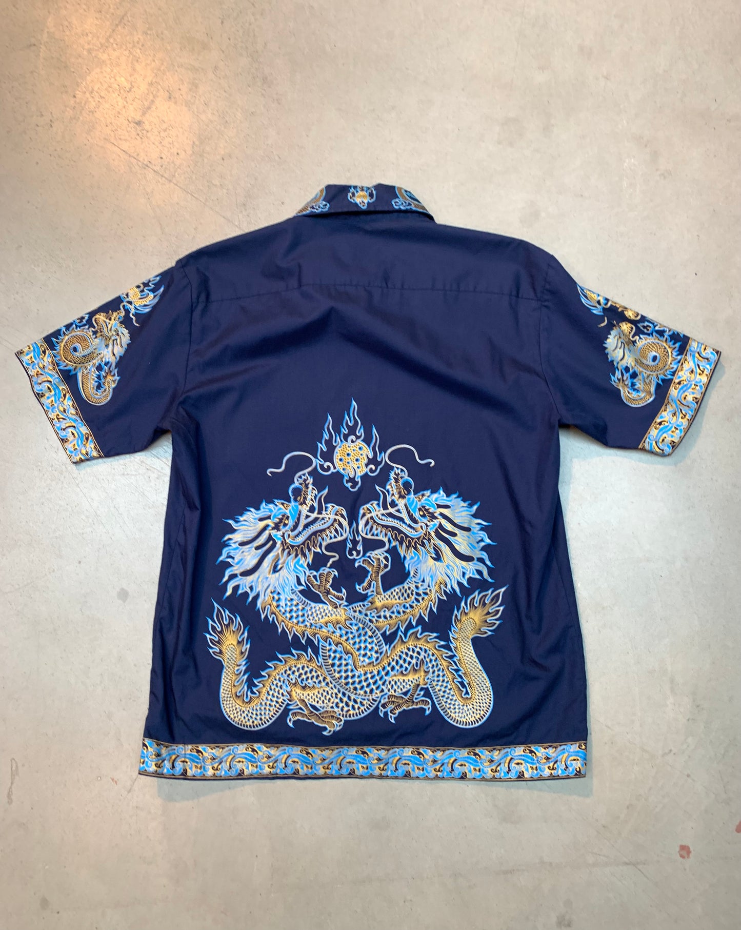 Vintage "for MAN of ACTION" Navy Blue Button Up Shirt