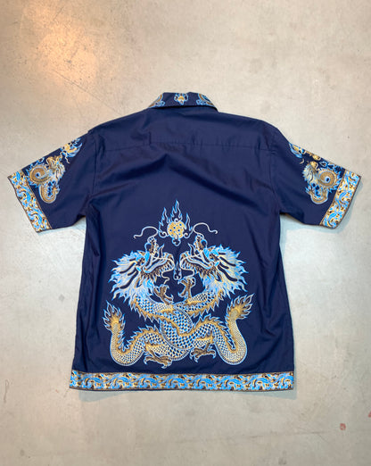 Vintage "for MAN of ACTION" Navy Blue Button Up Shirt