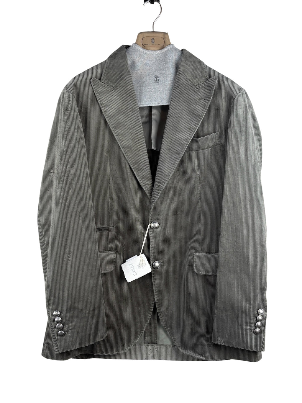 Brunello Cucinelli Corduroy Grey Blazer