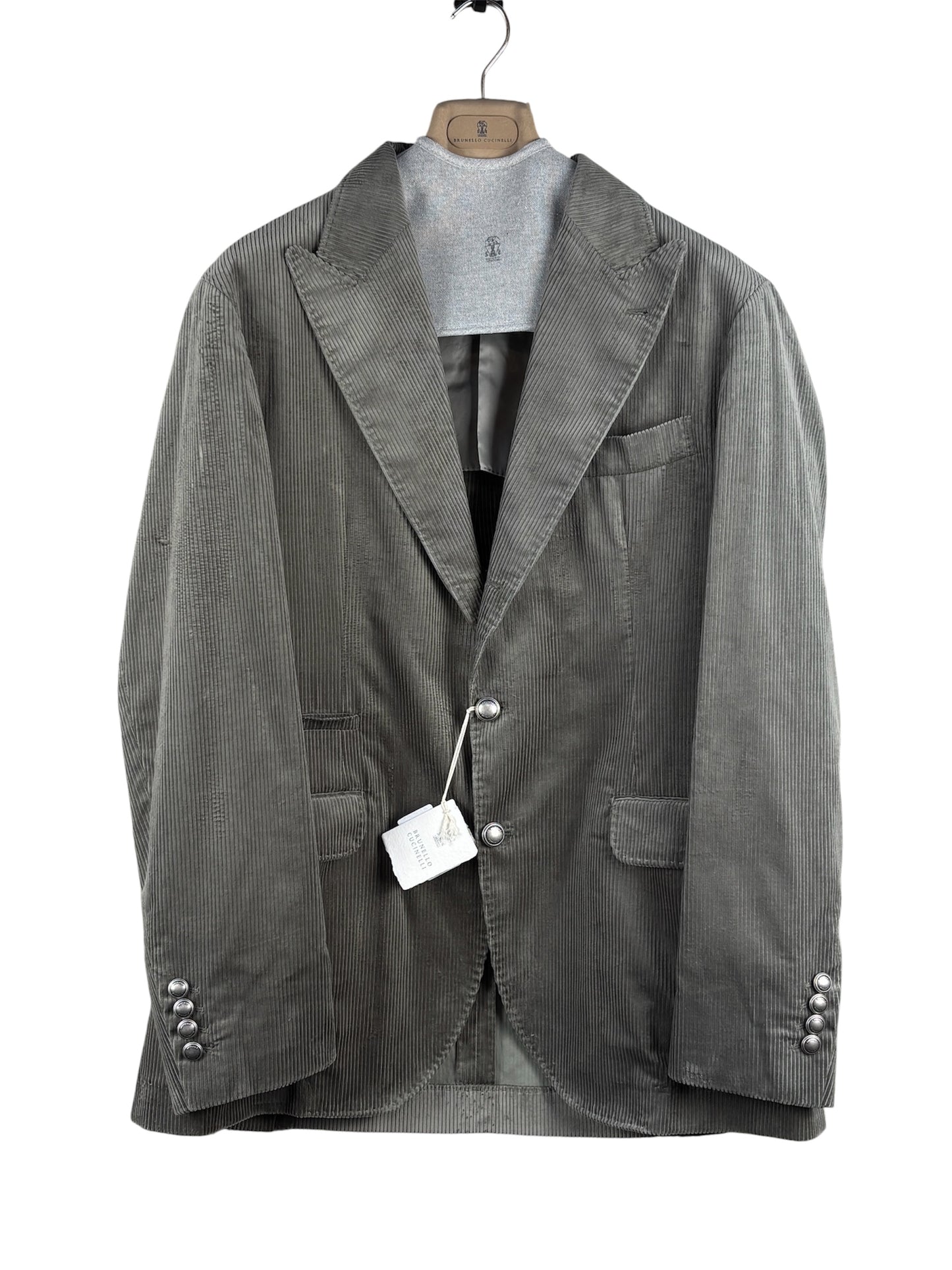 Brunello Cucinelli Corduroy Grey Blazer