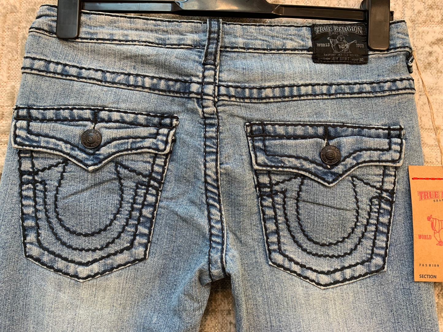 True Religion Light Wash Straight Jeans