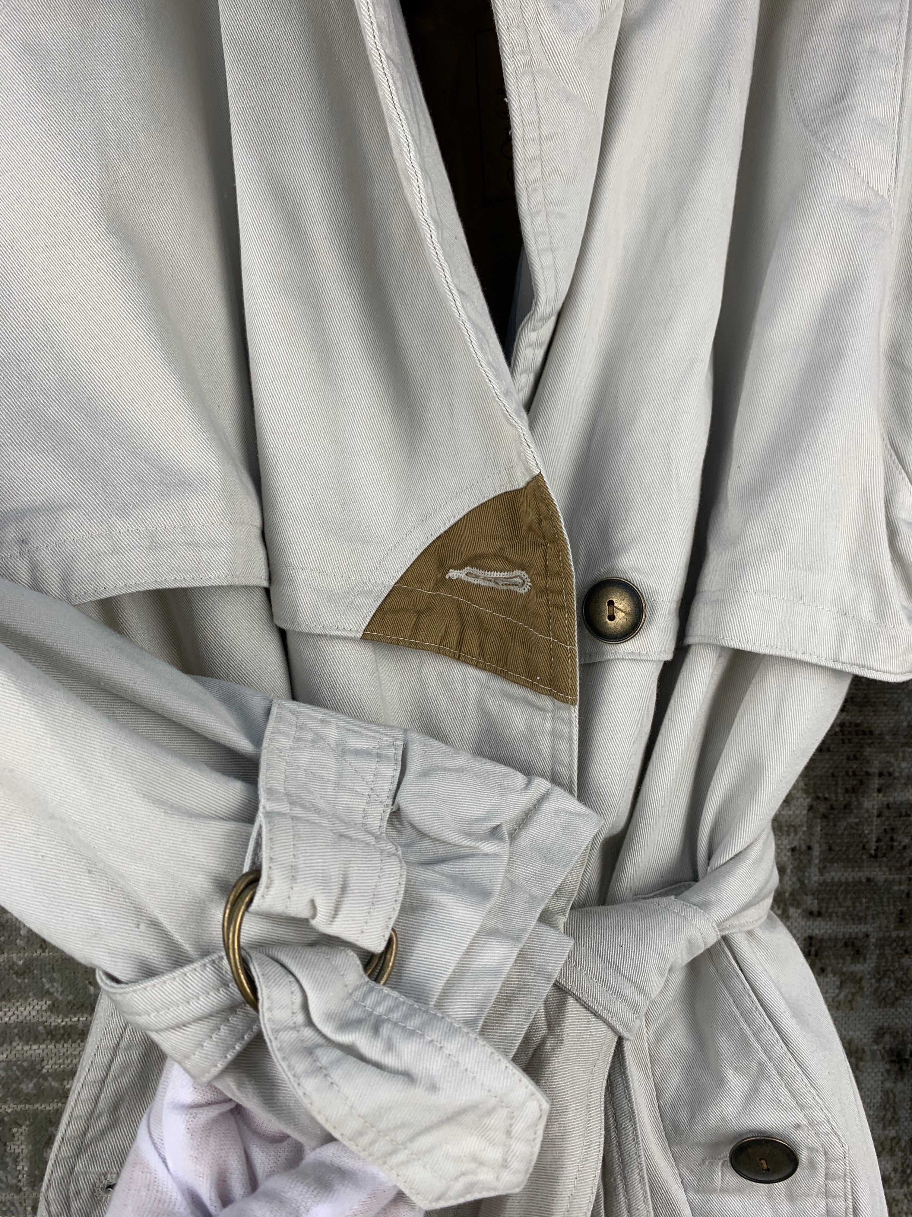 Vintage Off White Long Trench Coat