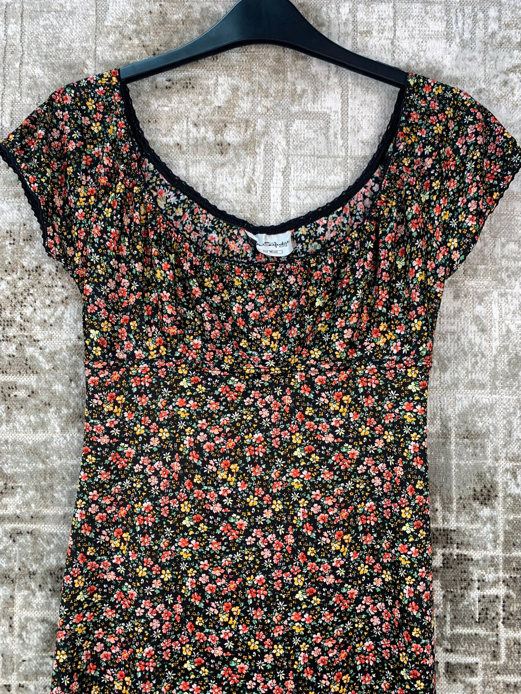 Womens Y2K Floral Milkmaid Dress