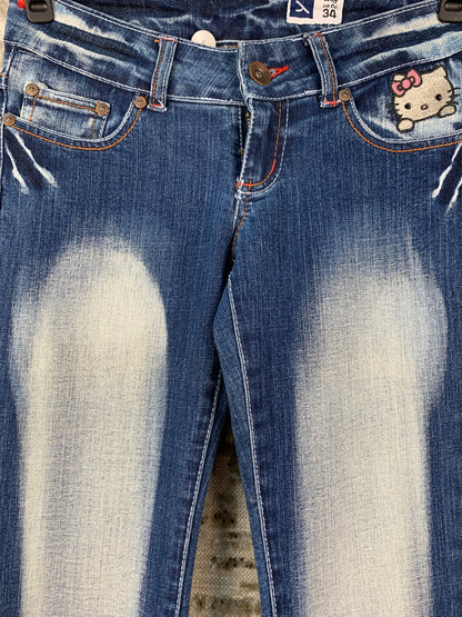 Women's Y2K Hello Kitty Embroidered Bootcut Jeans