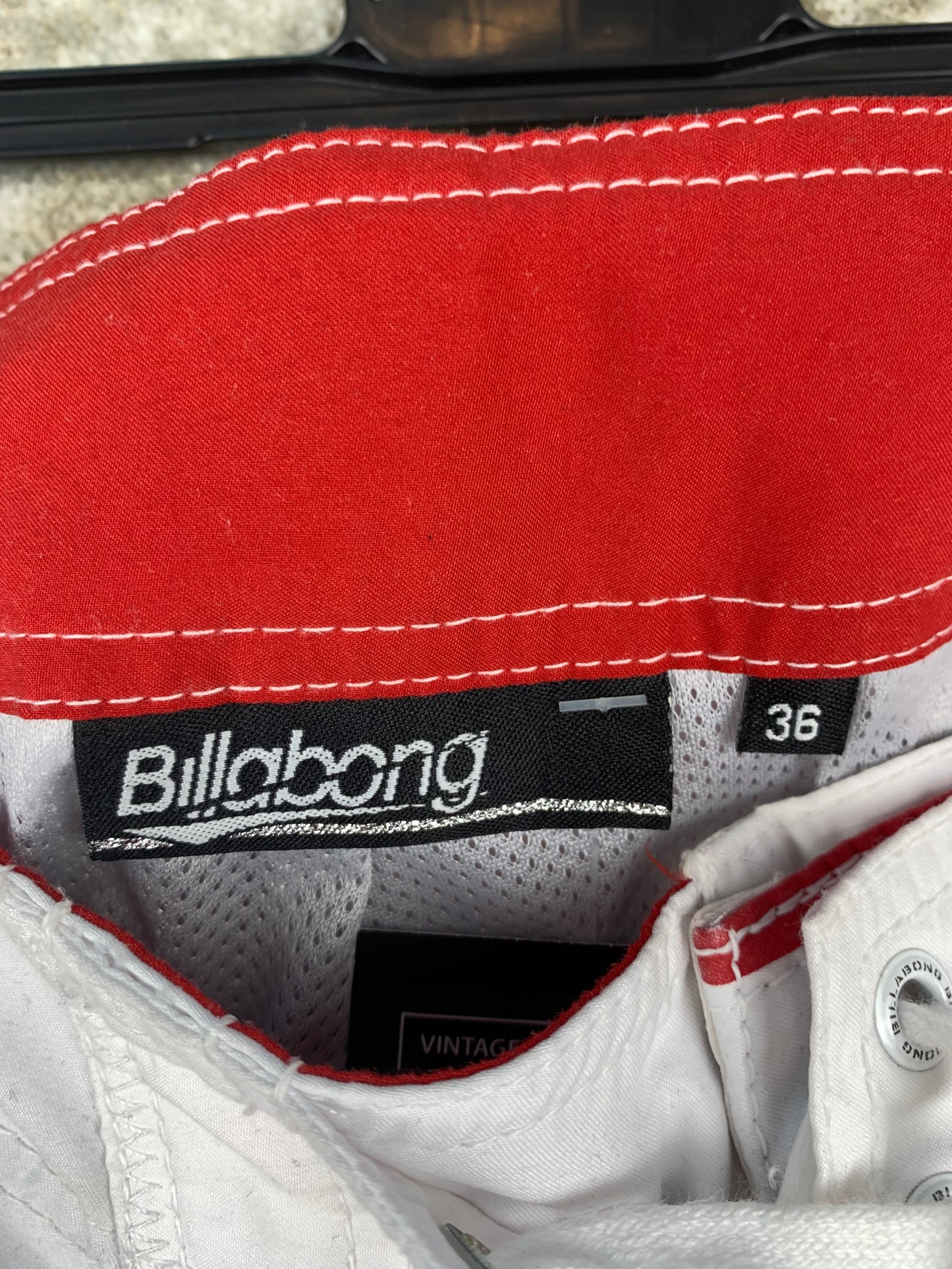 BillaBong White Red and Black Design Shorts