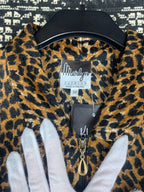 Vintage Women's Leopard Print Long Sleeve Zip-Up Jacket