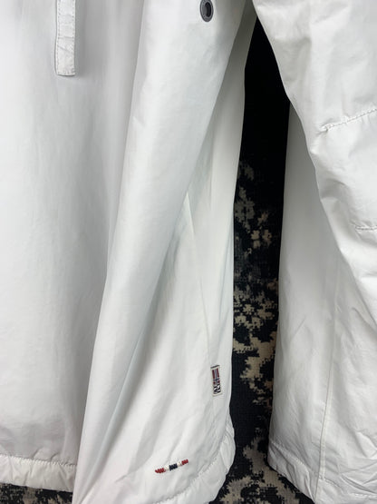 Vintage Napapijri Geographic White Rainforest Anorak Pullover Jacket