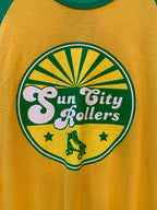 Men's Vintage Sun City Rollers Yellow and Green T-Shirt
