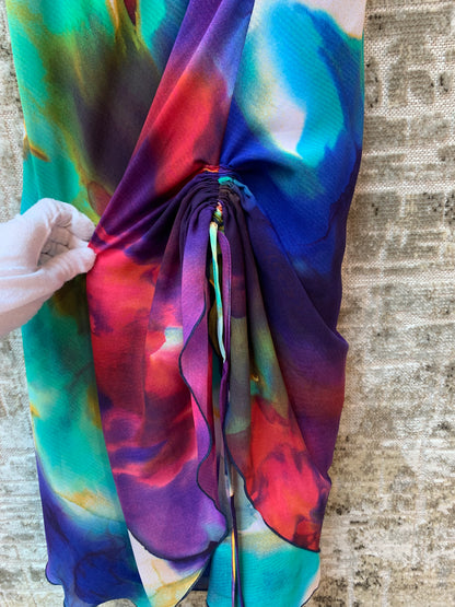 Mac Scott Watercolour Ruched Midi Dress