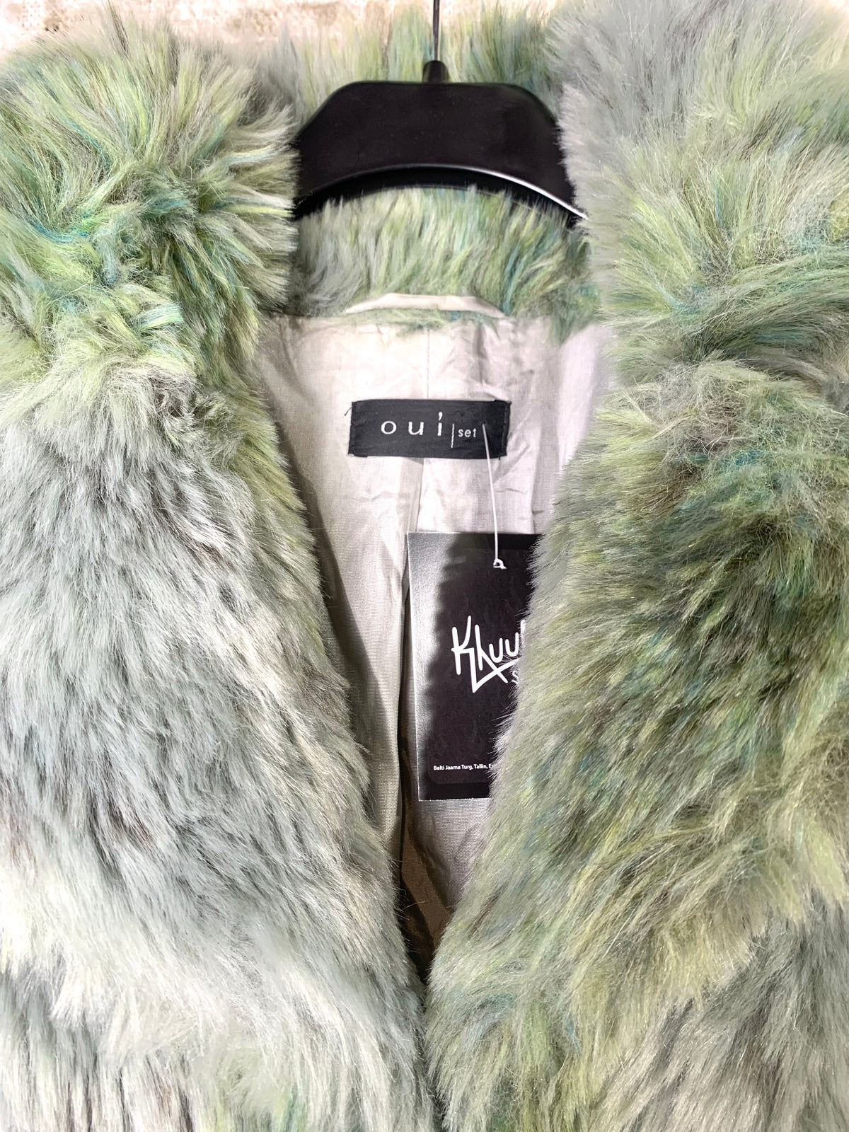 Oui Set Green Faux Fur Jacket