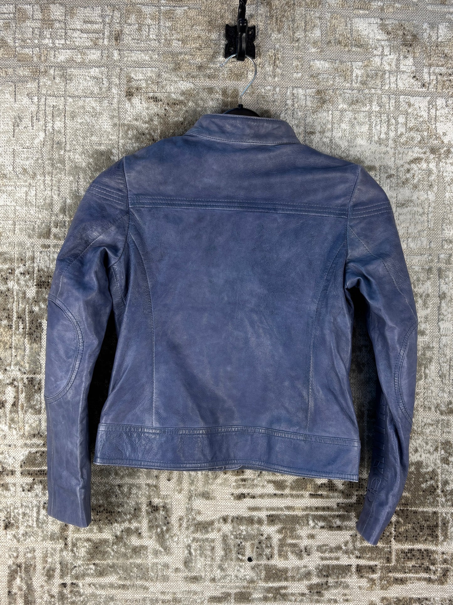 Kids Vintage John Galliano Blue Leather Jacket