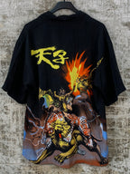 Mens Y2K Manga Graphic Button Up Shirt