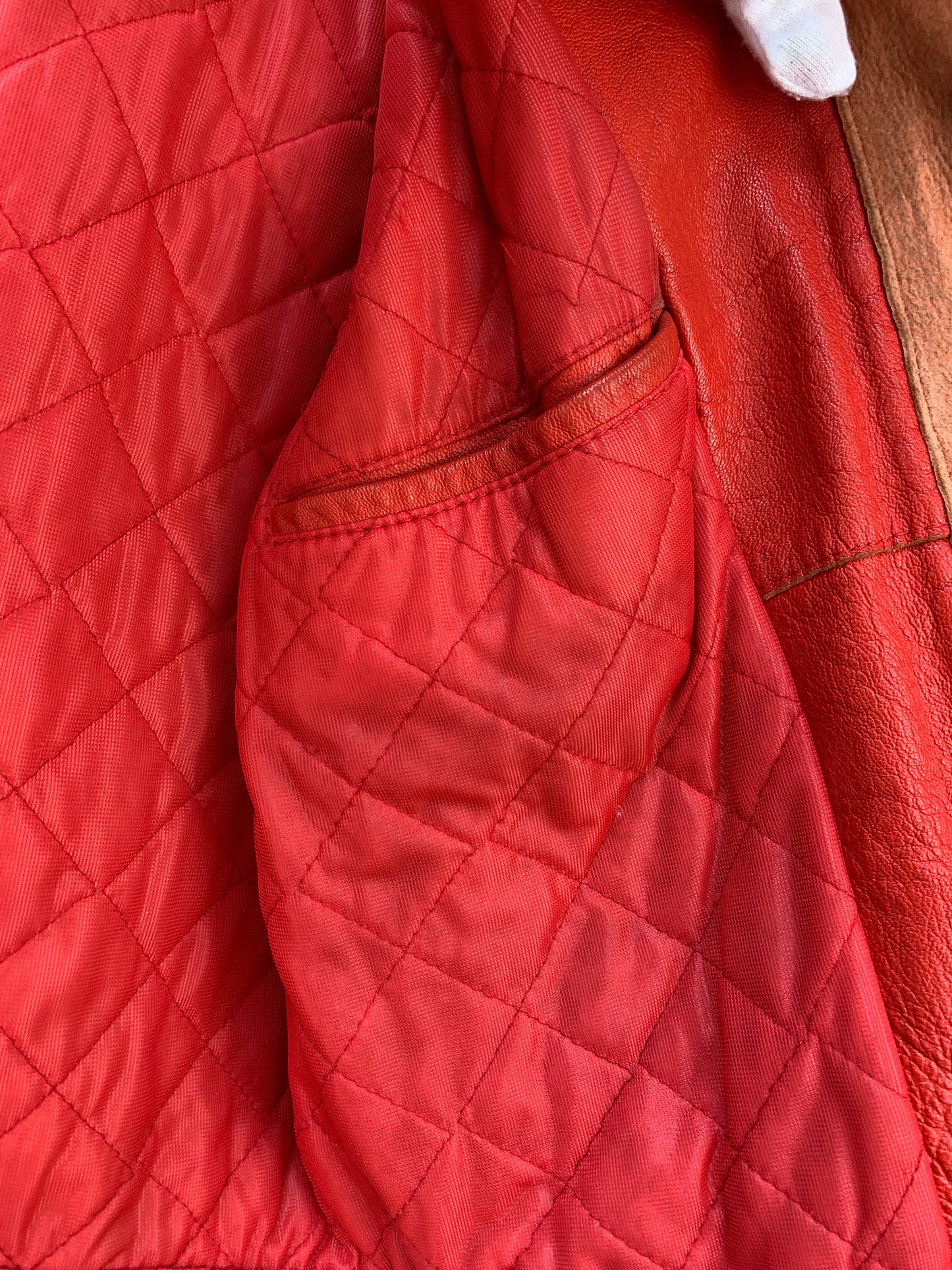 Mens Vintage Akta Getskinn Red Motorcycle Leather Jacket