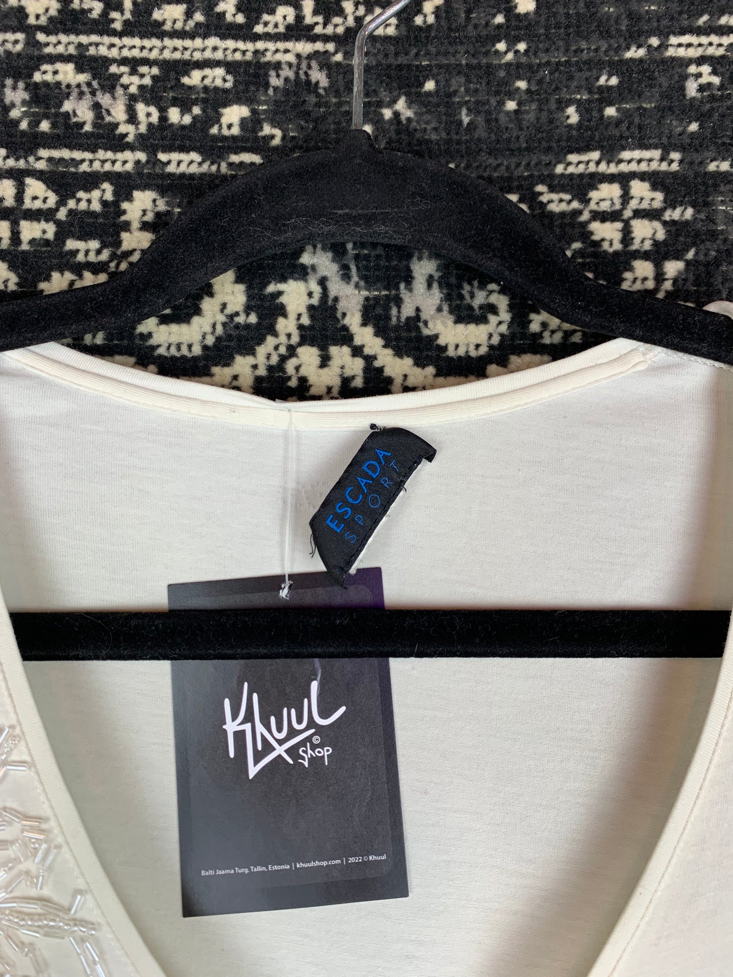 Women's Y2K White Beaded Long Sleeve Top