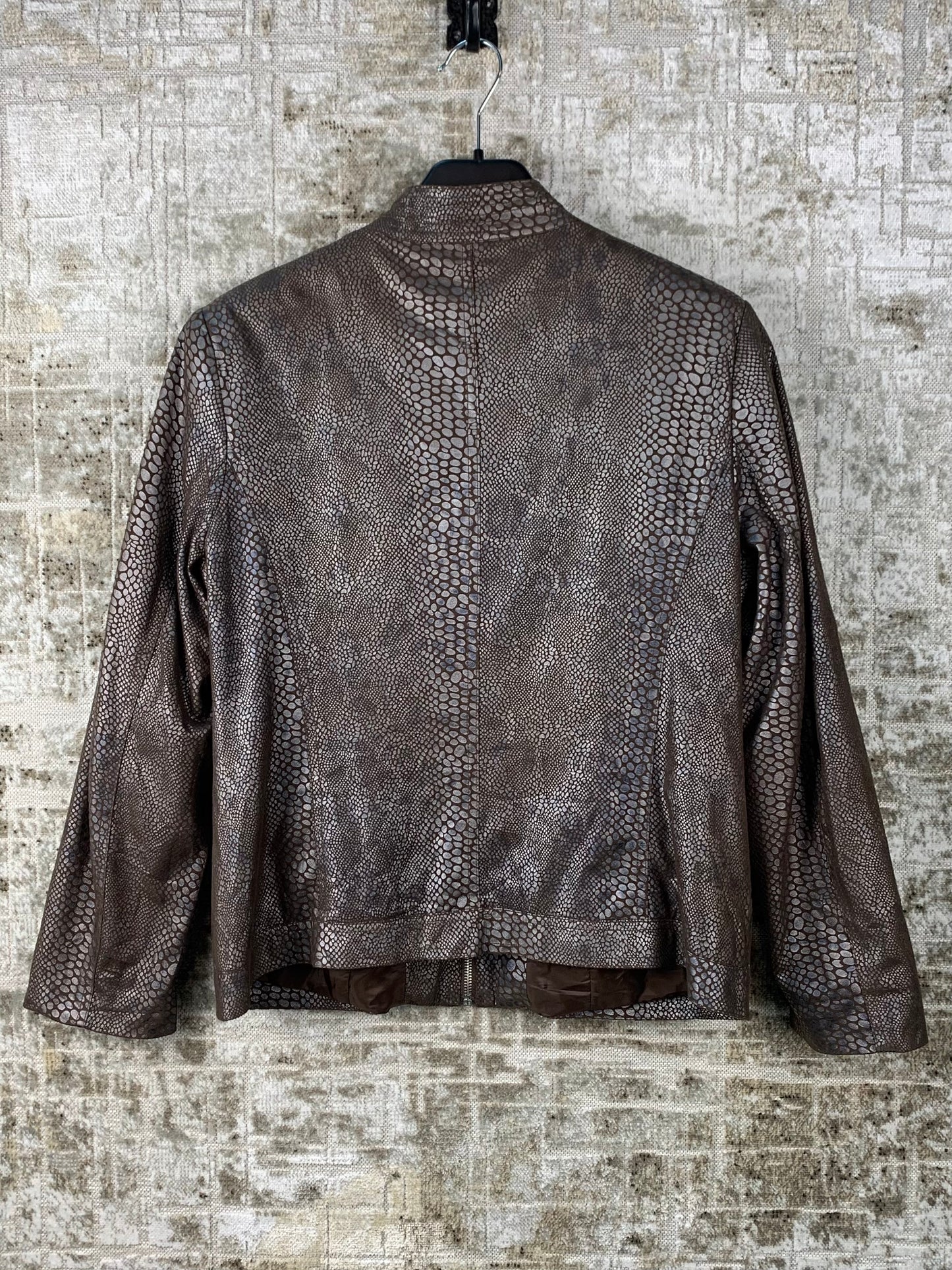 Women's Y2K Brown Snakeskin Pattern Brown Jacket