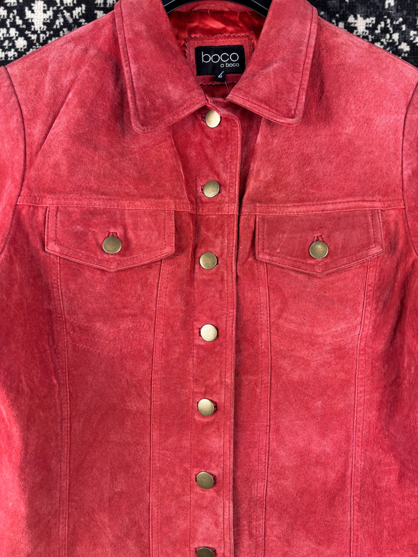 Women's Vintage Red Suede Jacket