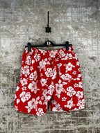 Men's Y2K Red Floral Swimming Shorts