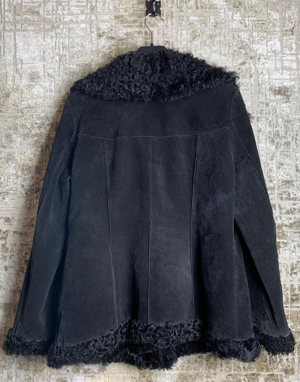 HM Suede Shearling-Trim Coat
