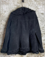 HM Suede Shearling-Trim Coat