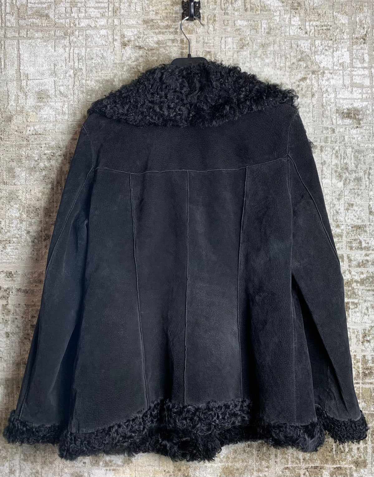 HM Suede Shearling-Trim Coat