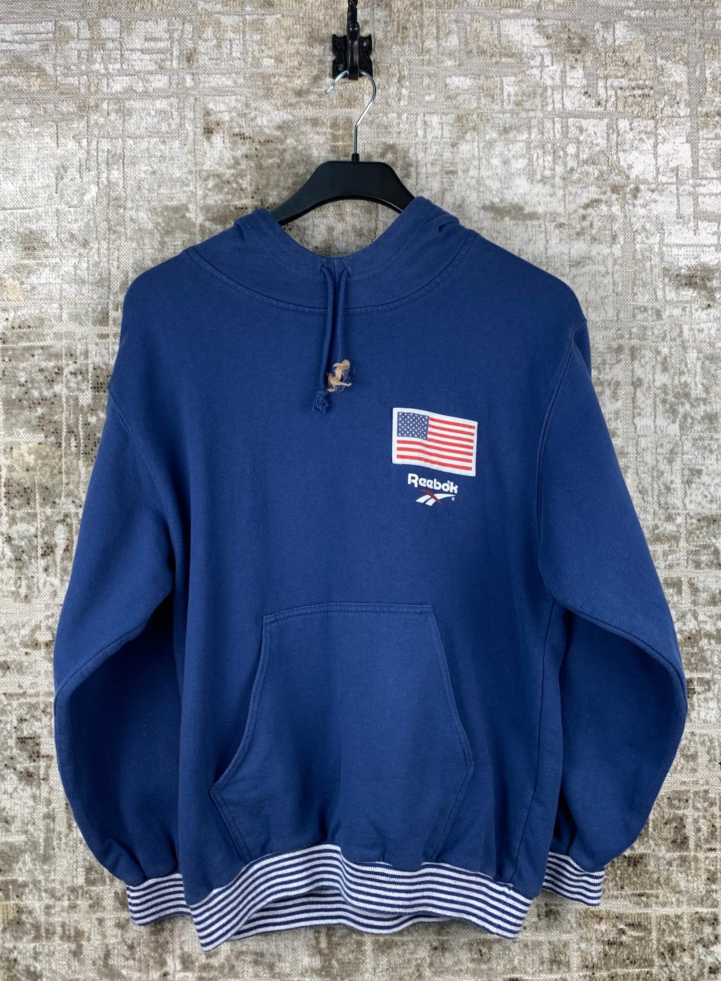REEBOK Mens Blue Hoodie
