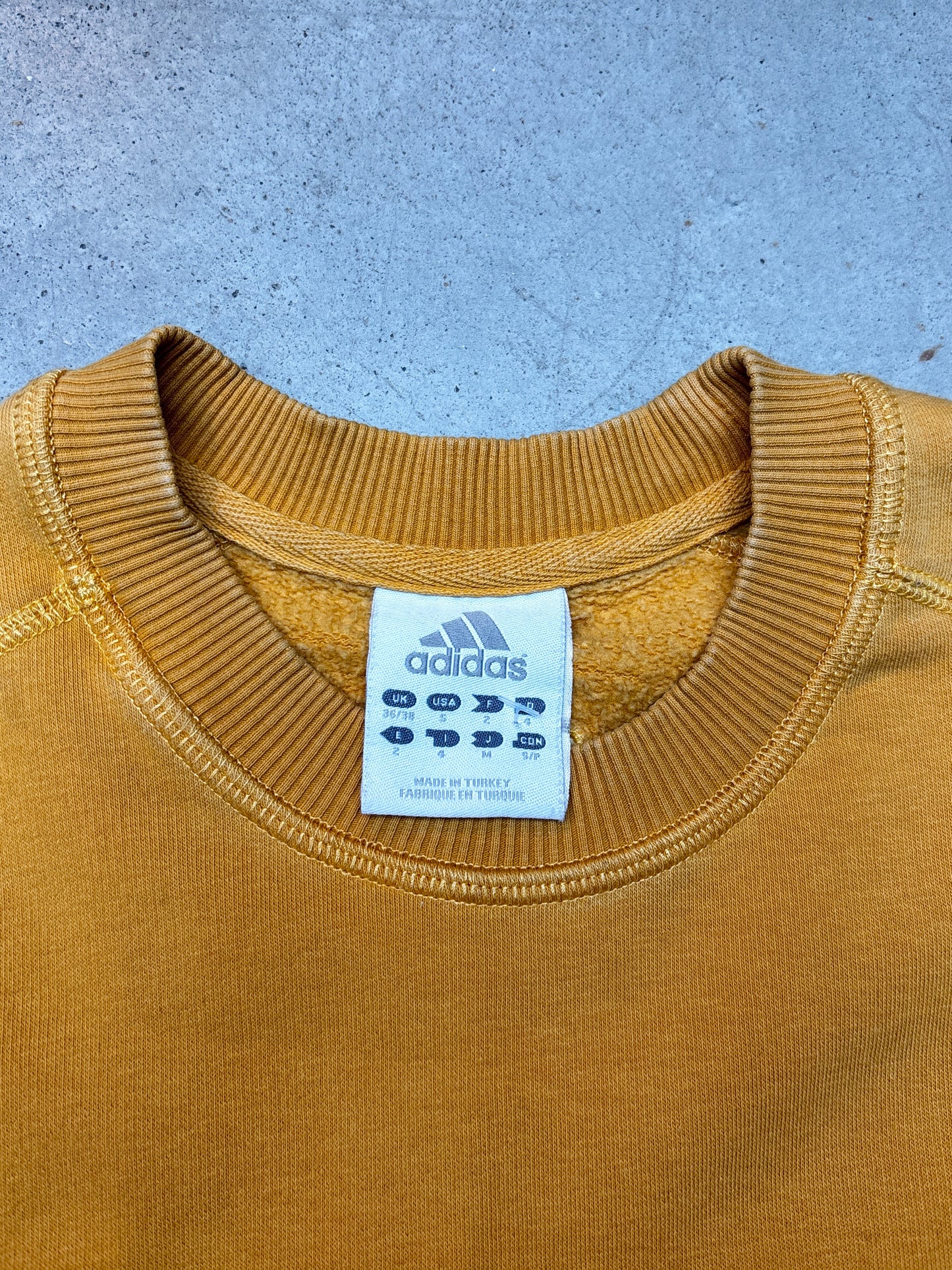 Adidas Mustard Yellow Classic Crewneck Sweatshirt