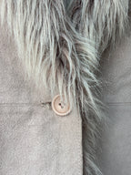 TodaysWoman Y2K Penny Lane Faux Fur Trim Jacket