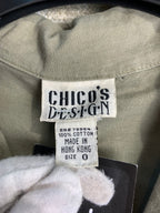 Chico's Design Khaki Cotton Maxi Shirt Dress