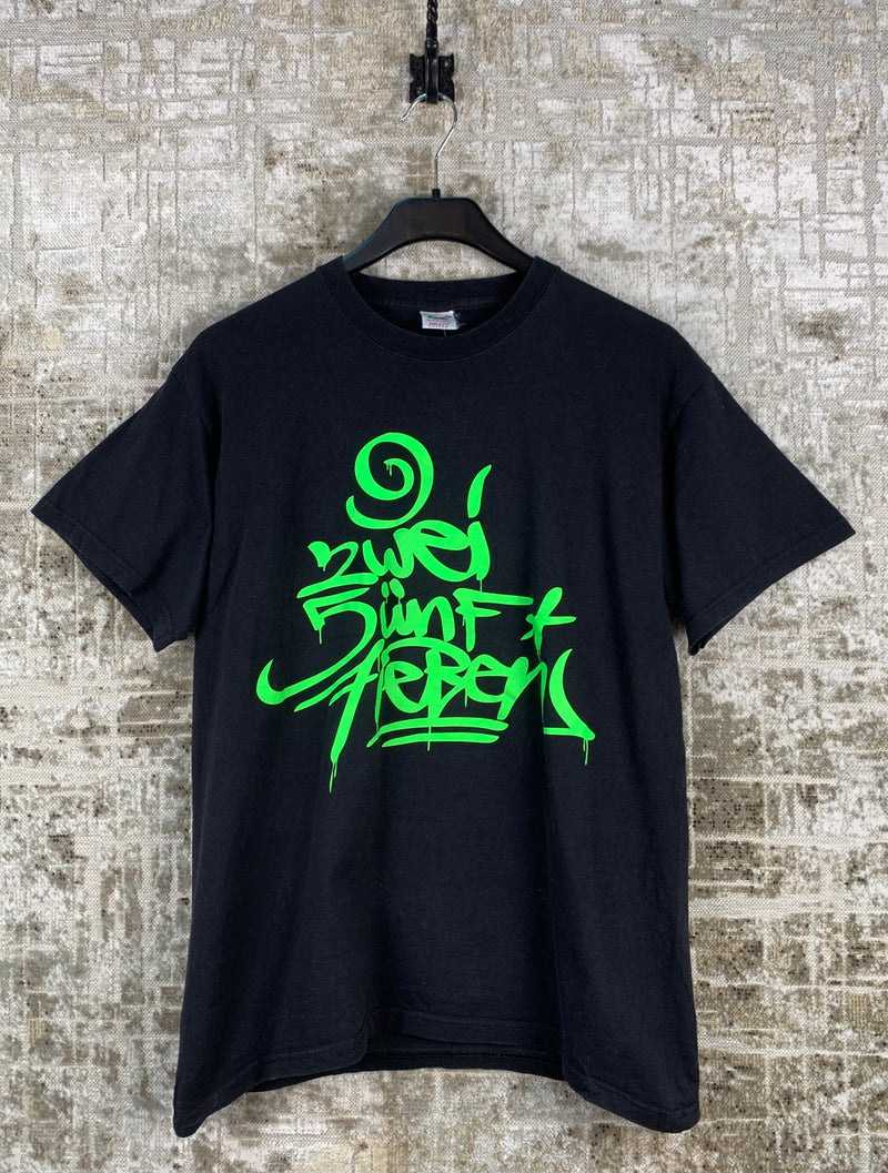 Mens Y2K 5NYMF FIEREN Graphic Black Neon Green T Shirt
